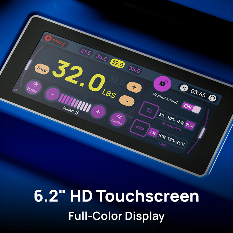 ماكينة ربط أوتار تنس الريشة SS-S5 بشاشة LCD تعمل باللمس مقاس 6.2 بوصة ومشابك رباعية الأصابع